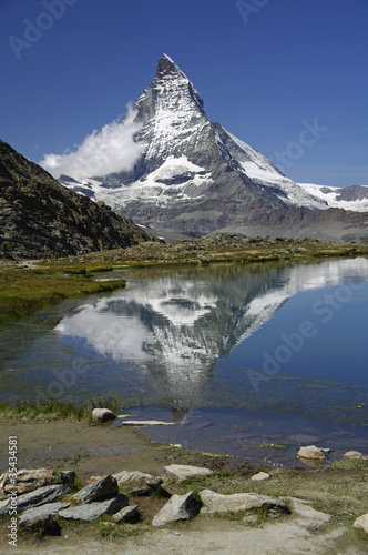 Die Postkarte vom Riffelsee mit Matterhorn