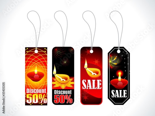 absract colorful diwali tags multiple set photo