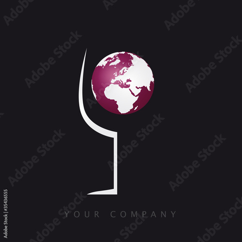 logo vin, globe terrestre