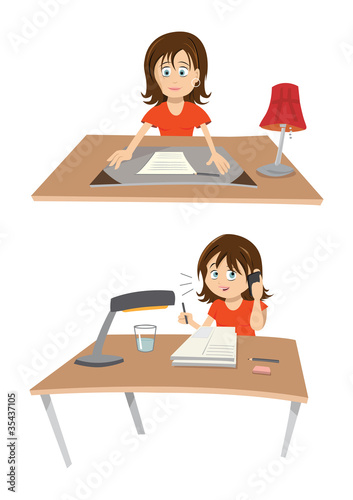 Woman At Desk