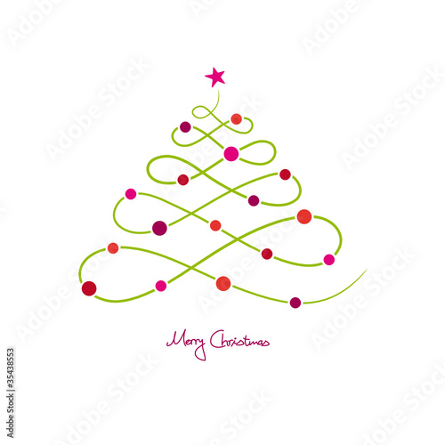 Xmas Card Christmas Tree & Christmas Balls