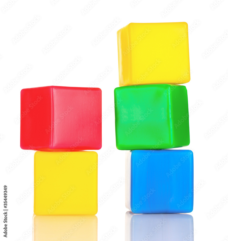 bright blocks isolated on white bright blocks isolated on white