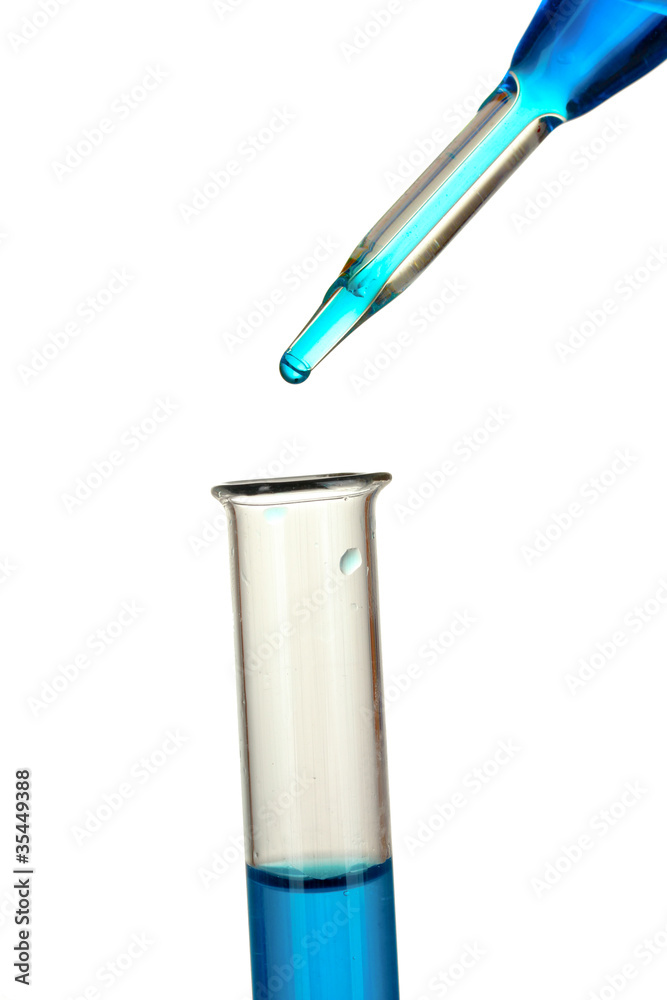 test tube and pipette isolated on white test tube and pipette isolated on white