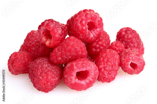 fresh raspberries isolated on white