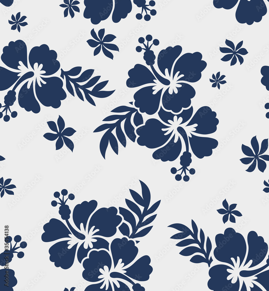 Hibiscus Pattern Stock Vector | Adobe Stock