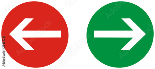 Rot & Grüner Pfeil - Links, Rechts