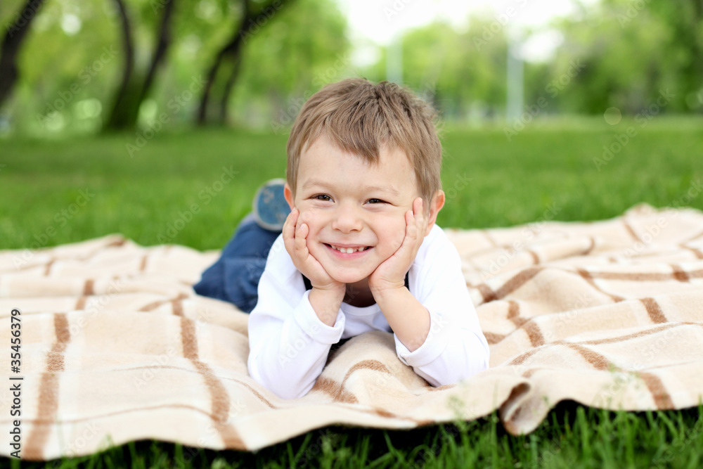 Portrait of a boy in the park Portrait of a boy in the park