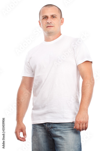 Young man with white t-shirt
