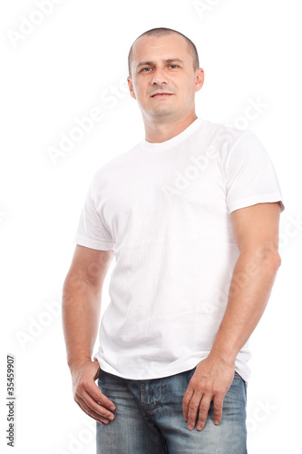 Young man with white t-shirt