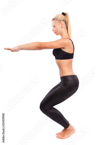 Young woman doing aerobics