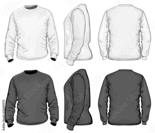 Vector. Men's t-shirt design template. long sleeve.