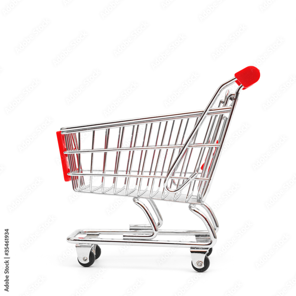 isolated shopping cart