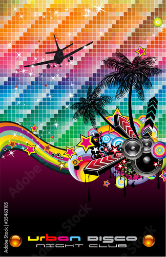 Tropical Dance Disco Flyer for Latin music event