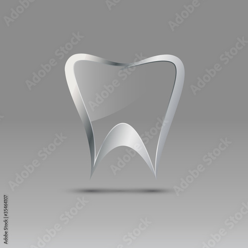 Logo dental glass and metal # Vector