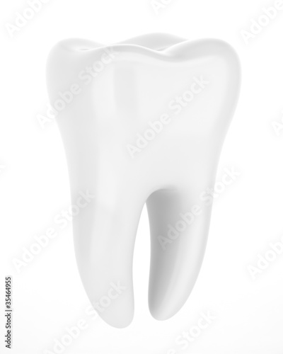 3d human tooth isolated on white background