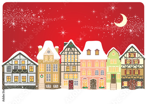Old town decorated for Christmas