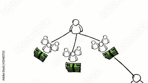 Money network pyramid scheme drawing sketch animation photo