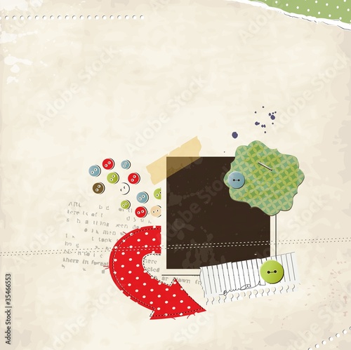 Bright scrap template, vector
