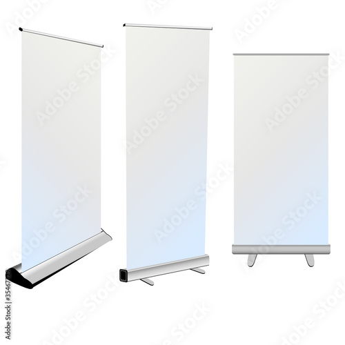 roll up banner on white background