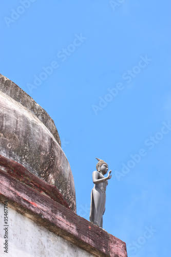 Budha statue standing  on old sa-tup