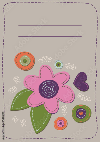 flower patchwork heart and circles