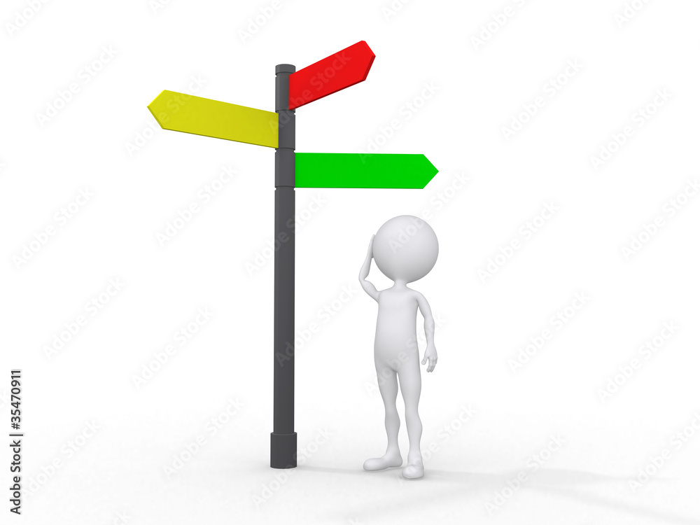 3d people icon surrounded by directional signs, this is a 3d ren 3d people icon surrounded by directional signs, this is a 3d ren