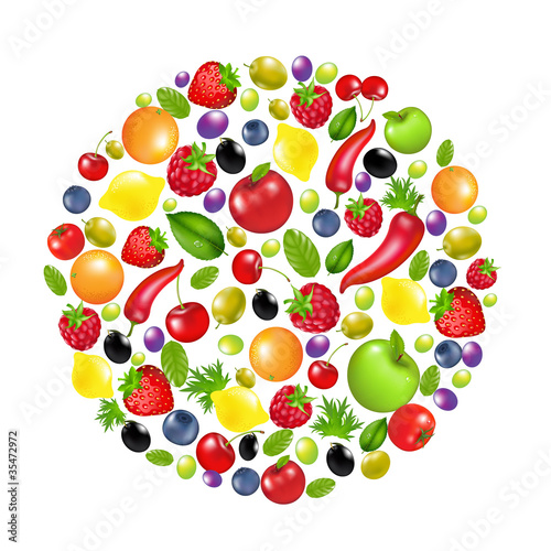Fototapeta Naklejka Na Ścianę i Meble -  Circle From Vegetables And Fruit