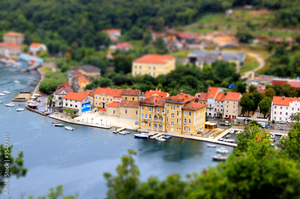 Obraz premium Town of Bakar miniature, tilt shif