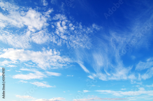 Blue sky clouds background. Beautiful landscape with clouds on sky 