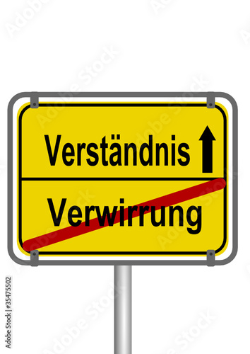 Schild Verständnis
