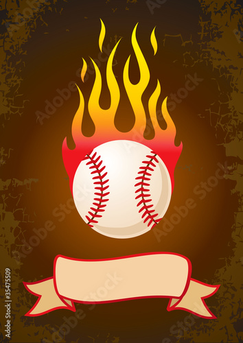 Burning baseball