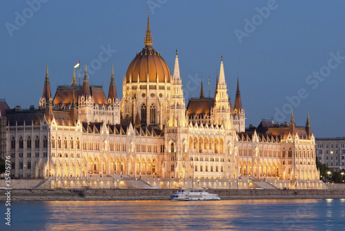 Hungarian parliament at nightfall, Budapest