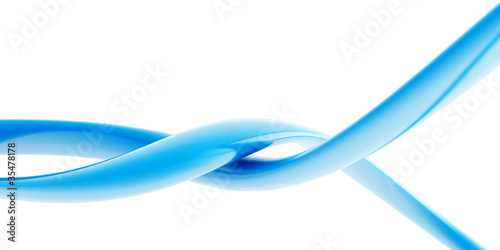 Abstract blue waves on whit...
