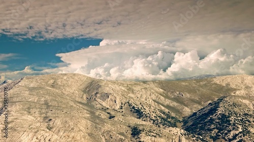 Rocky mountain with clouds photo