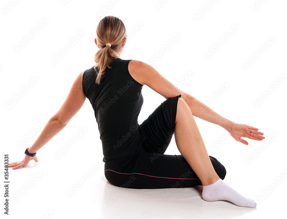 femme sportive - étirements femme sportive - étirements
