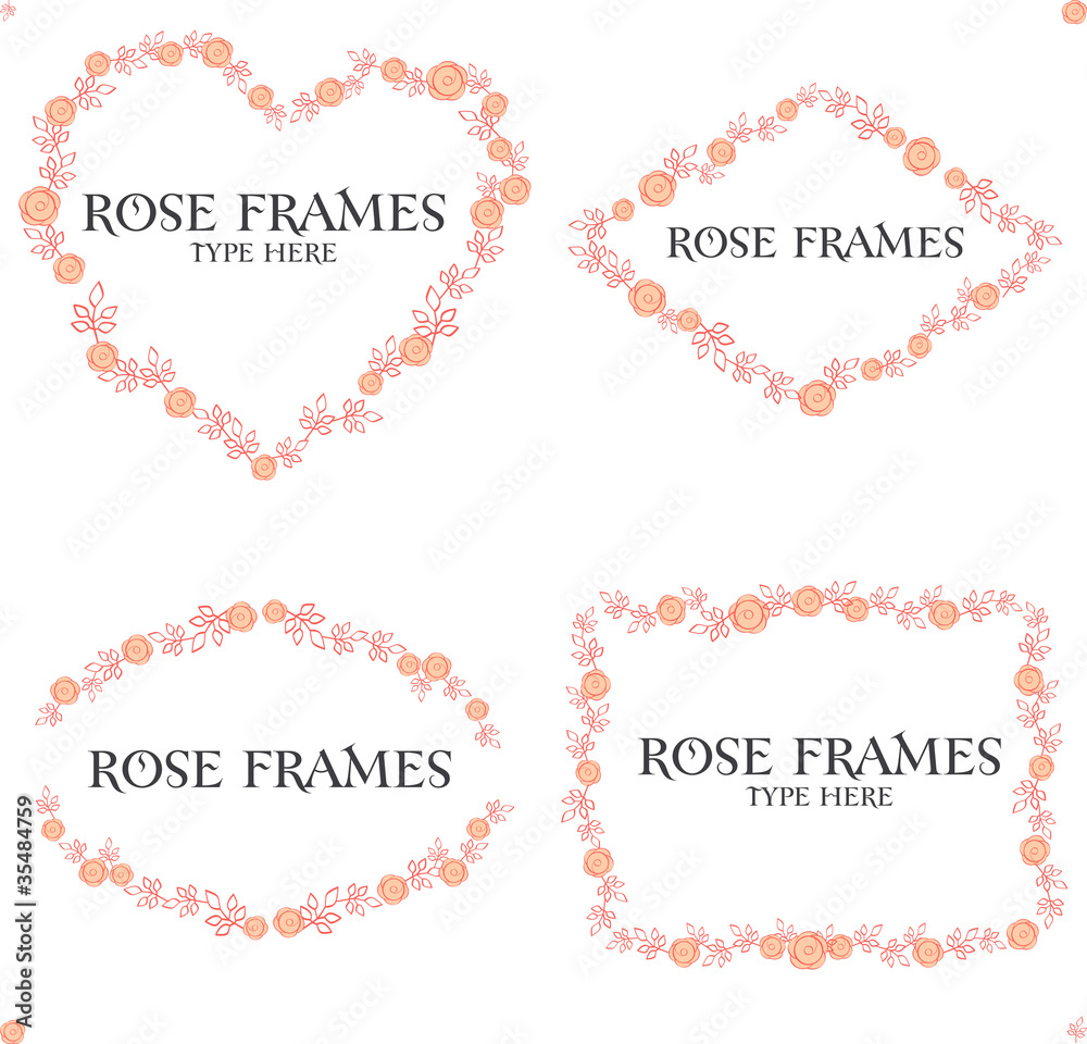 old-fashioned rose frames