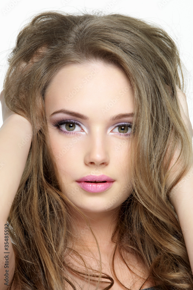 portrait of beautiful pretty face of young girl portrait of beautiful pretty face of young girl