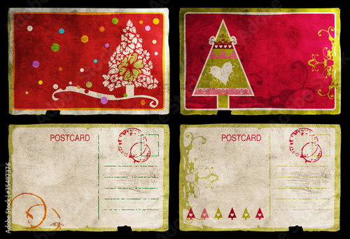 Christmas tree postcard