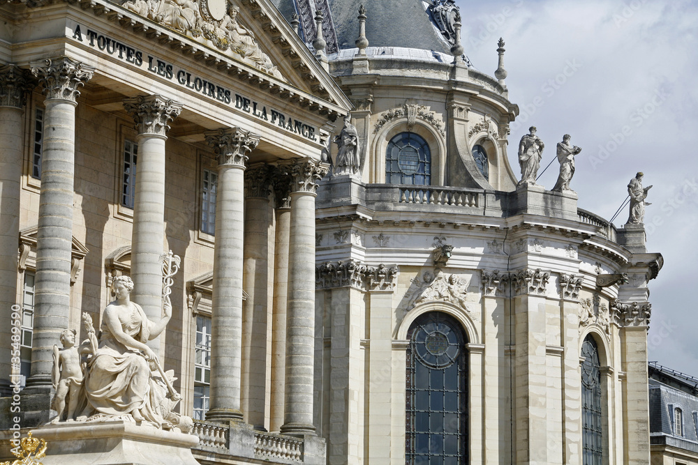 Paris -  Versailles palace - facade and chapel