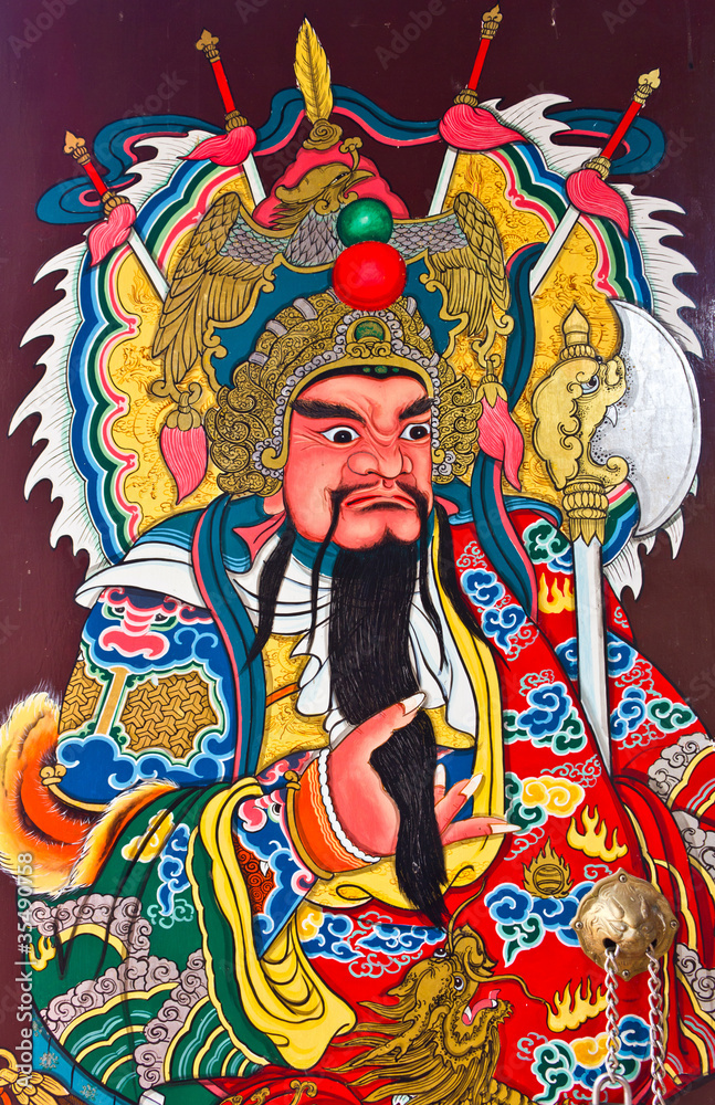 chinese art on the temple door