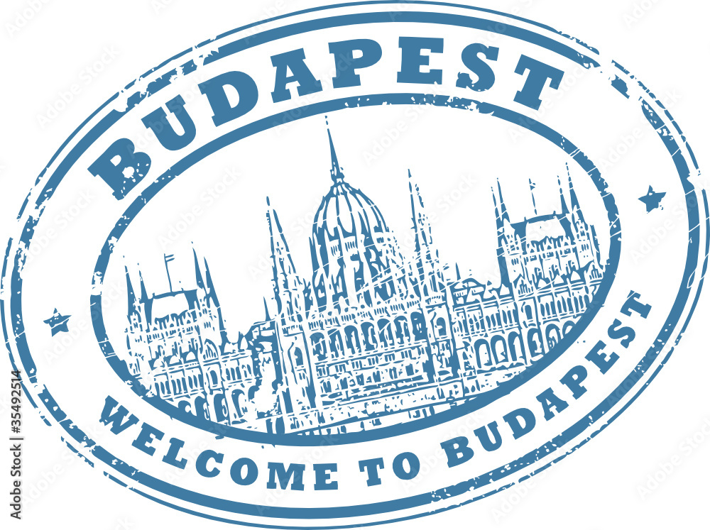 Stamp with the name of Budapest