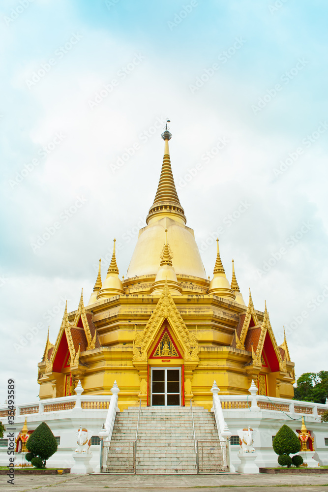 Golden Church at Wang ma now Temple at Ratchaburi,Thailand