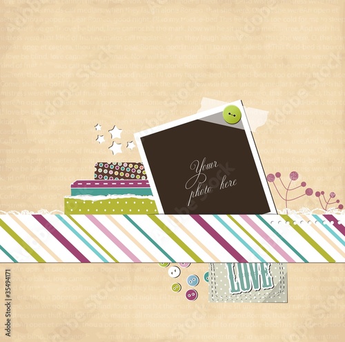 Scrap card, template scrapbook elements