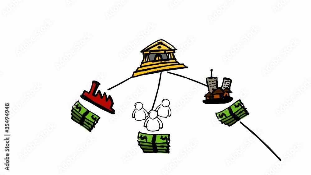 World market bank flow trade globalization animation