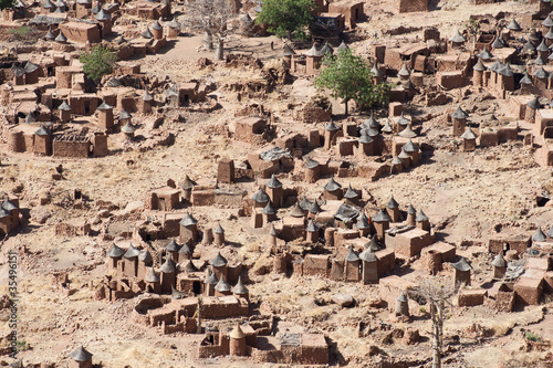 Aerial view of a Dogon village, Mali (Africa). photo