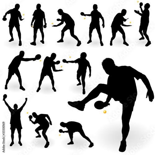 table tennis player black silhouette