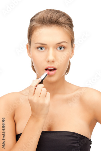 beautiful woman with lipstick