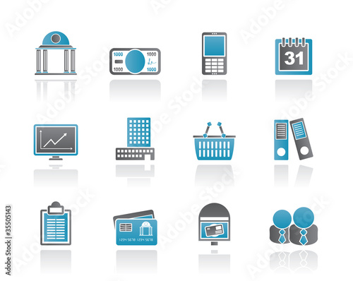 Business and finance icons - vector icon set