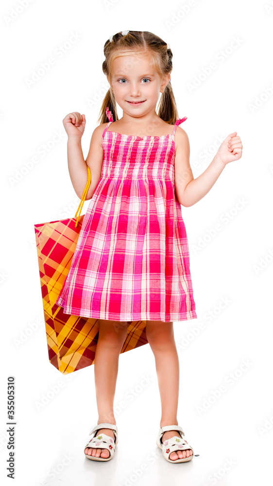 little girl with the package little girl with the package