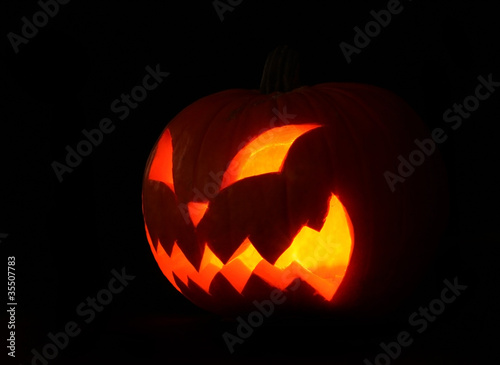 Halloween pumpkins on black © Lukas Gojda